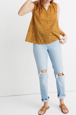 Madewell Shirred Shell Tank in Calico Floral